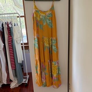 Women’s Mustard Floral Maxi Dress